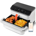 COSORI Dual Blaze Heißluftfritteuse, 2 Kammern, 10L, 4 Heizstäbe, Cremeweiß