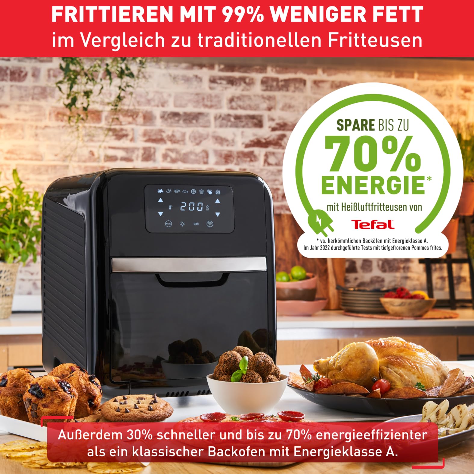 Tefal Easy Fry Oven & Grill 9-in-1 Heißluftfritteuse, 11L, 7 Teile
