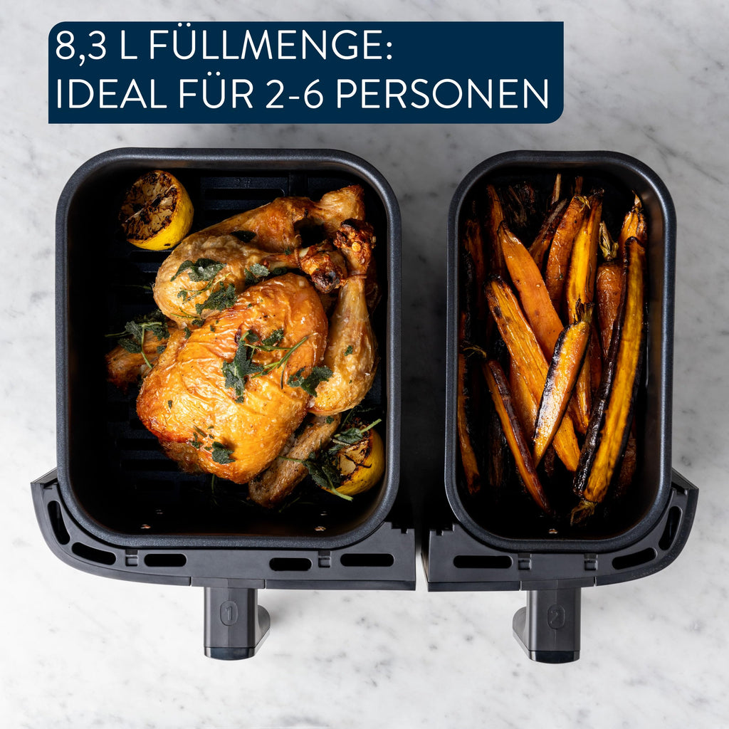 Jamie Oliver by Tefal Dual Drawer Heißluftfritteuse, 8,3L, 2 Zonen