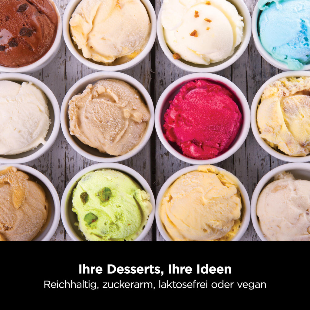 Ninja CREAMi Eismaschine, 7 Programme, für Eis, Gelato, Sorbet, 3 Behälter, 1,4L