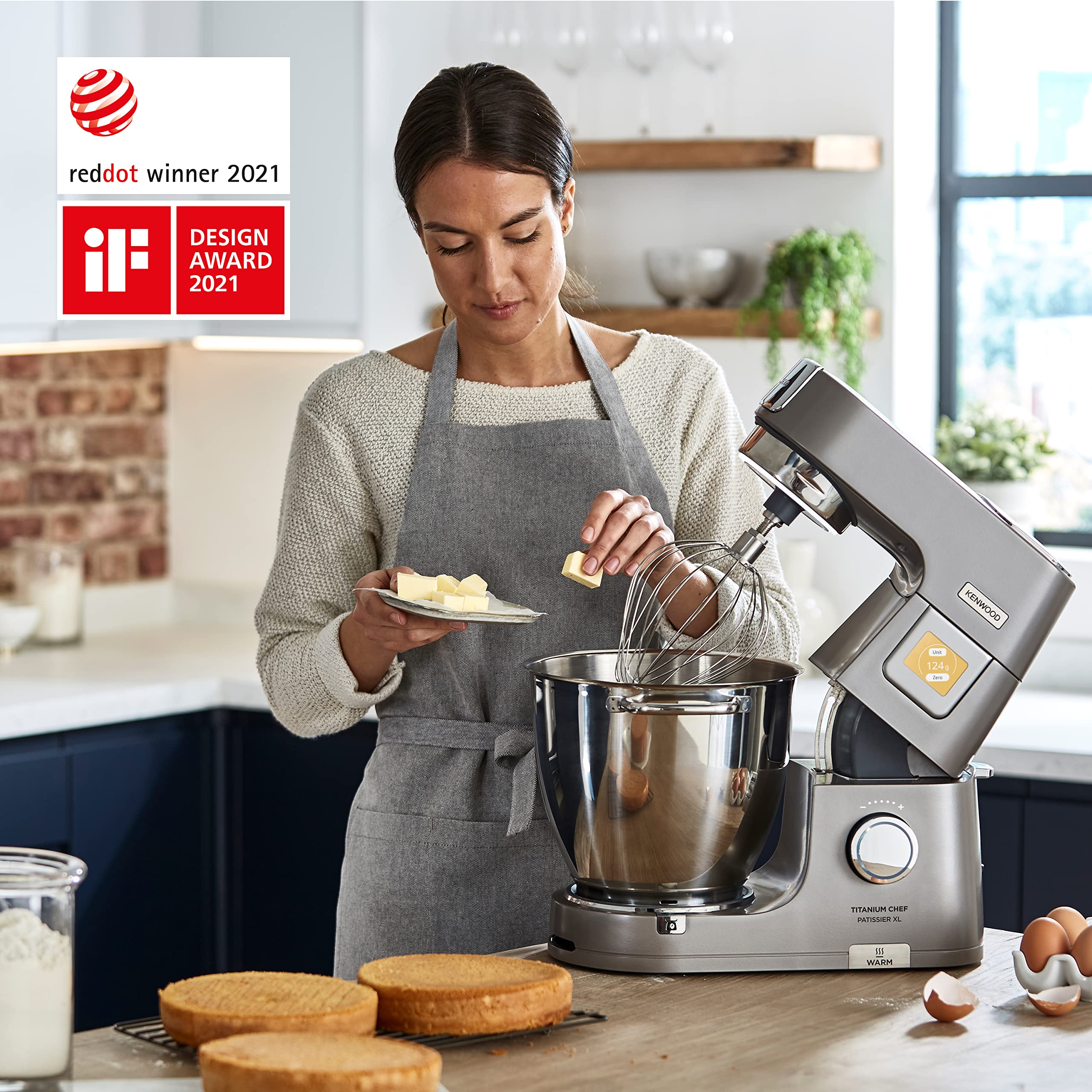 Kenwood Titanium Chef Patissier XL Küchenmaschine, 7L Schüssel mit Wärmefunktion, 1400W