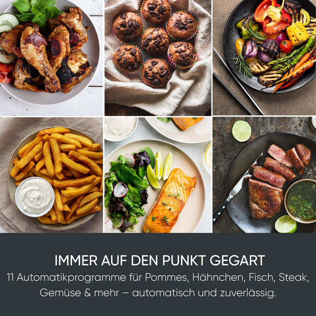 Severin Max Zone Flex Heißluftfritteuse, 9L, 2 Garzonen, 10 Programme, Dörrfunktion, 2600W