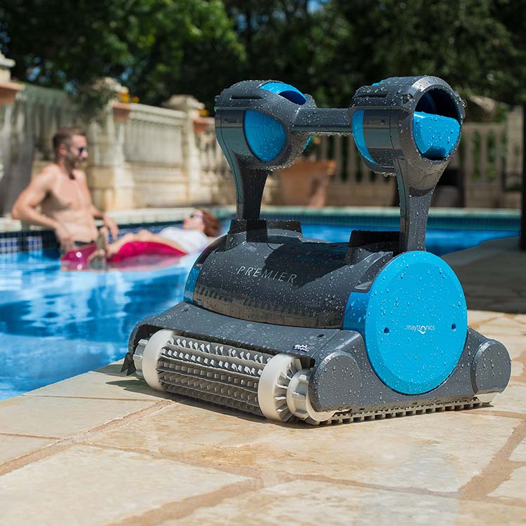 Dolphin Premier Robotic Pool Cleaner with Multi-Media, Oversized Leaf Bag, & 3 Year Warranty